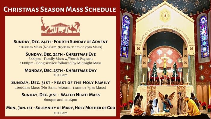 Christmas Mass Schedule For Website 2023 700x394 